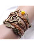 Deathly Hallows Vintage Leather Strap Bracelet Various Owl Wing Bracelets Snitch