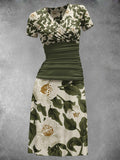 Women's Summer Vintage Floral Patchwork Maxi Dress