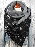 Snowflake-print slouchy fleece scarf and shawl