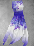 Women's Floral Gradient Art Flowy Dress