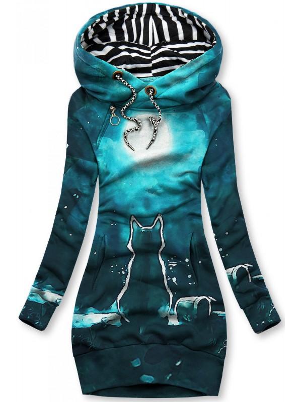 Women's Cat Art Print Casual Hoodie