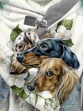 Dogs Casual Print Scarf