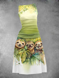 Women's Sloth Forest Artistic Maxi Dress