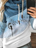 Women's Casual Dandelion Colorblock Casual Hoodie