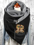 Owl print casual scarf and shawl