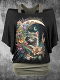 Women's Two-Piece Cat T-Shirt