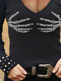 Women's Vintage Punk Skull Printed Long Sleeve Shirt