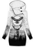 Women's Forest Reindeer Owl Art Casual Sweatshirt