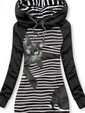 Women's Cat Print Sweatjacke