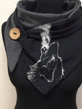 Wolf Print Casual Scarf and Shawl