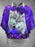 Women's Wolf Art Dolman Sleeves T-Shirt