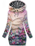 Women's Floral Art Print Sweatjacke