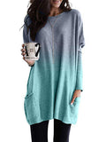 Ladies Long Sleeve Casual Pocket T-Shirt Top