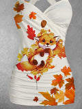 Women's Cute Maple Fox Print Tank Top