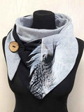 Women's Feather Print Casual Wrap Scarf