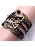 Deathly Hallows Vintage Leather Strap Bracelet Various Owl Wing Bracelets Snitch