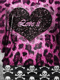 Women's Vintage Leopard Punk Skull Printed Two Piece Top