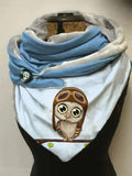 Women's Owl Art Casual Wrap Scarf