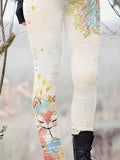 Floral Fox Print Casual Leggings