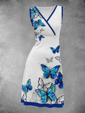 Women's Retro Butterfly Casual Maxi Dress