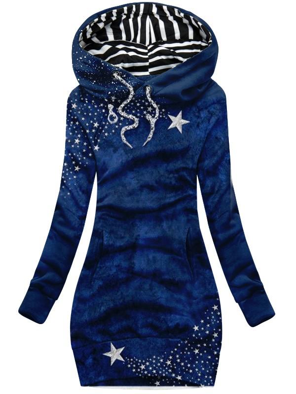 Women's Star Print Casual Hoodie