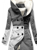 Women's Winter Check Print Casual Fleece Coat Jacket