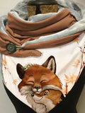 Fall Maple Fox Art Print Casual Scarf