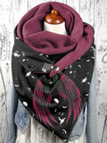 Women's Feather Print Casual Wrap Scarf