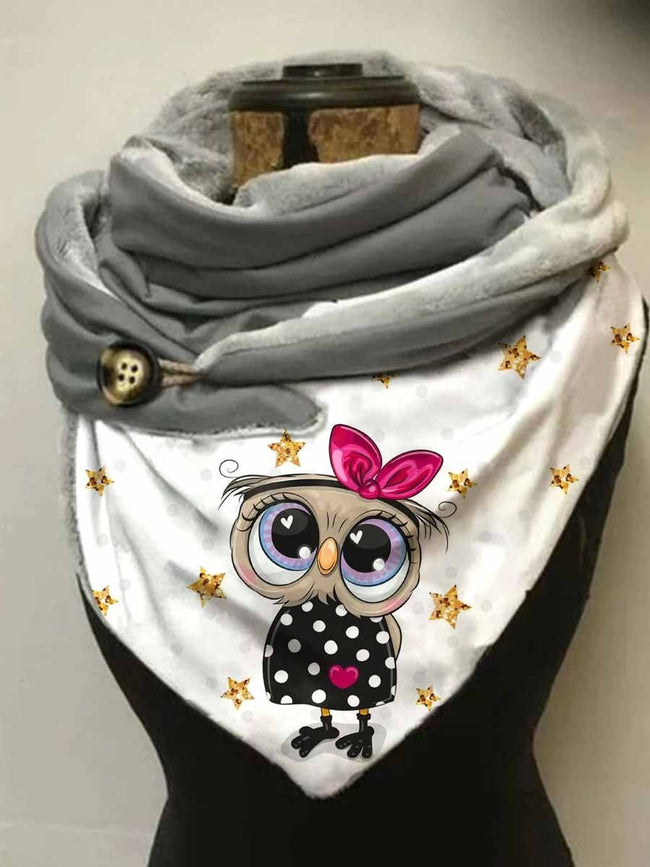 Women's Owl Art Casual Wrap Scarf