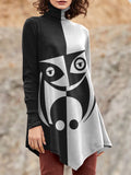 Women's Abstract Art Owl Casual Sweatshirt