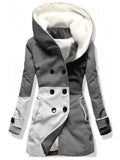 Women's Winter Check Print Casual Fleece Coat Jacket