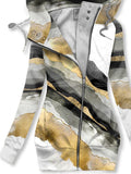 Women's Winter Landscape Art Print Casual Sweatjacke