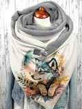 Wolf Casual Print Scarf
