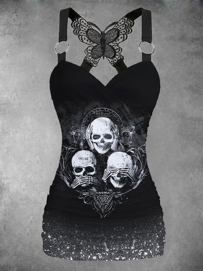 Women's Punk Skull Casual Print Tank Top