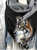 Wolf Print Casual Scarf and Shawl