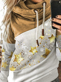 Women's Casual Star Colorblock Casual Hoodie