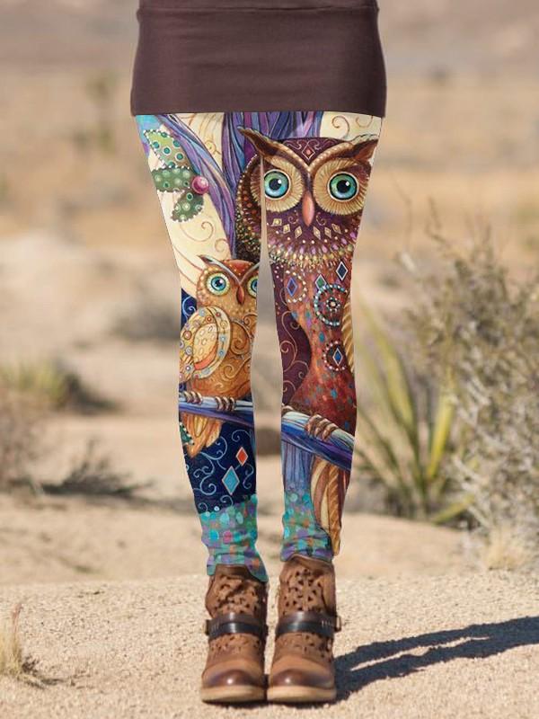 Women's Owl Casual Print Leggings