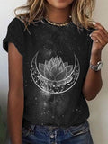 Woman's Vintage Datura Flowers Casual T-shirt