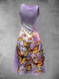 Women's Retro Butterfly Casual Maxi Dress