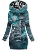 Women's Flower And Anchor Art Print Sweatjacke