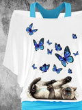 Women's Two-Piece Cat T-Shirt