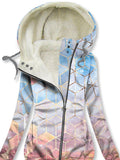 Women's Winter Diamond Geometric Print Casual Track Jacket