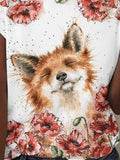 Fox Watercolor Art Design T-shirt