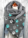 Women's Cute Dog Paw Print Casual Scarves and Shawls