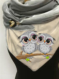 Owl Print Casual Scarf and Shawl