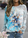 Women's Ocean Shell Art Oil Painting Casual  Sweatshirt