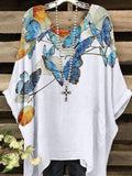 Women's Butterfly Design Casual Top