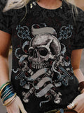 Women's Punk Skull Print T-Shirt