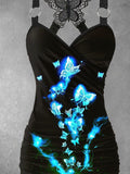 Women's Vintage Butterfly Art Print Art Tank Top