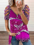 Women's Butterfly Leopard Print Casual Top